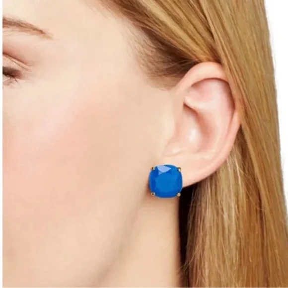 kate spade Black Faceted Cushion Stud Earrings with Gold-Tone Setting - Picture 4 of 10